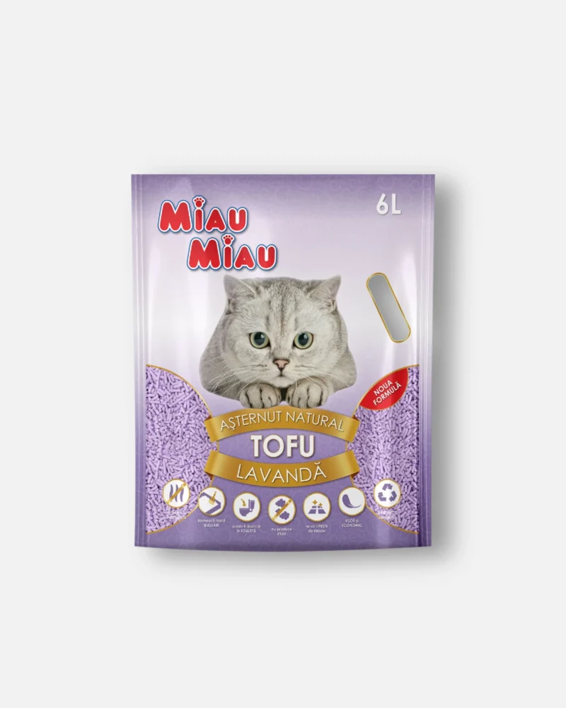 Așternut igienic MIAU MIAU Tofu - Lavandă